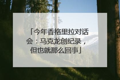 今年香格里拉对话会：马克龙创纪录，但也就那么回事